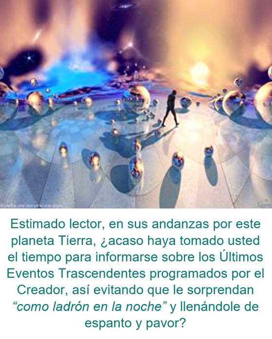 Una pintura abstracta de un varón en silueta que anda sobre una superficie brillosa con esferas alrededor de él y el profundo espacio como trasfondo.